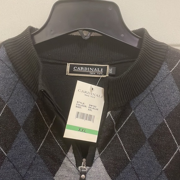 CARDINALI, NWT Men’s XXL quarter zipped sweater, 100% polyester. - Picture 3 of 4